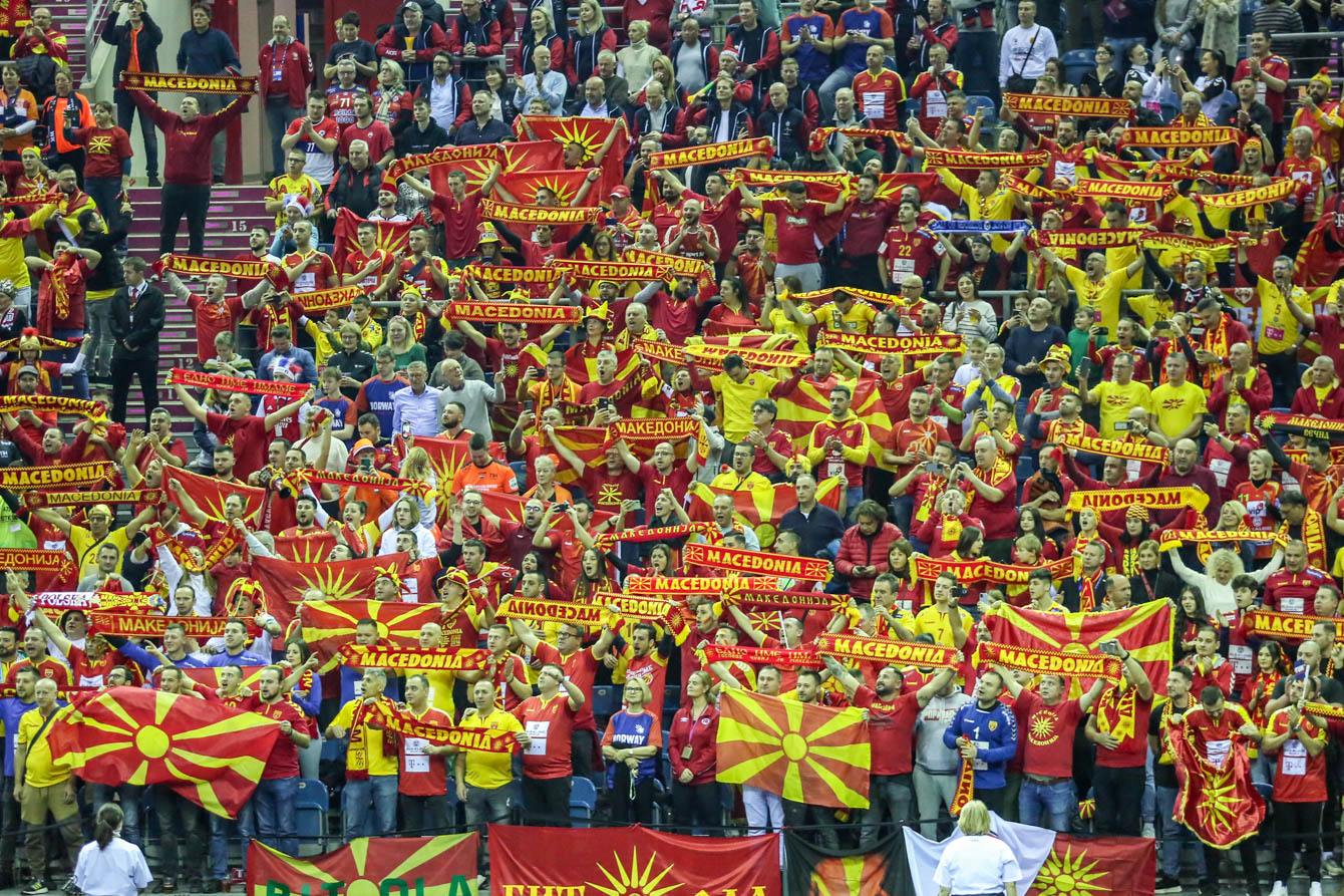 Kibice Macedonii Północnej na meczu z Norwegią. Fot: Mateusz Kaleta/LoveKraków.pl